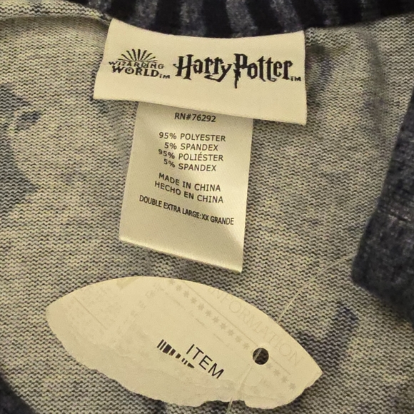 NWT Harry Potter Wizarding World Long Sleeve Blue Tunic Loungewear 2XL (B) - Picture 4 of 6